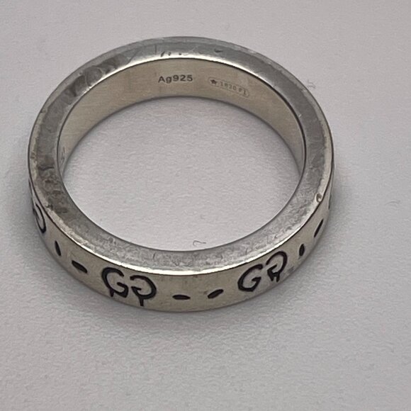 Gucci Sterling Silver Ghost Motif Ring, Size 4.5 - Preowned - Picture 7 of 9